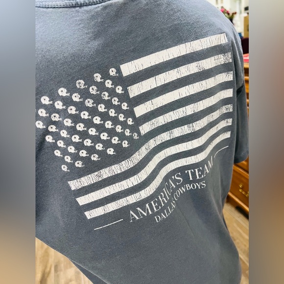 Dallas Cowboys Americas Team Alta Gracia Blue V-Neck Distressed T-shirt Women M - Picture 5 of 5